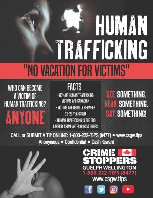 CSGW Launches Human Trafficking Awareness Crime Stoppers Guelph Wellington